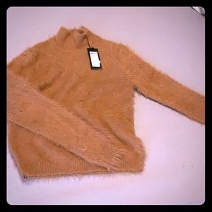 Never worn camel colored mohair mock turtleneck
